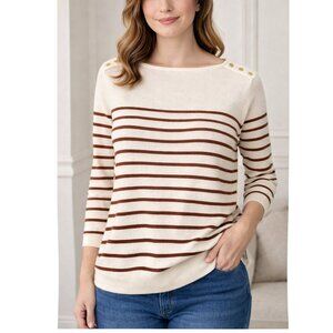 Contemporaine Par Simons Nautical-Striped Sailor Sweater - Organic Cotton